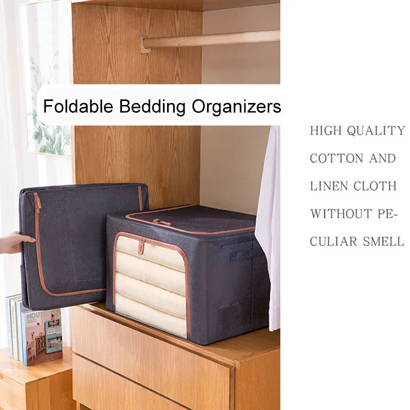 Foldable Storage Organizers Clothes Blanket Quilt Organizer Box Large Capacity Closet Sweater Storage Clothes Cabinet Organizer