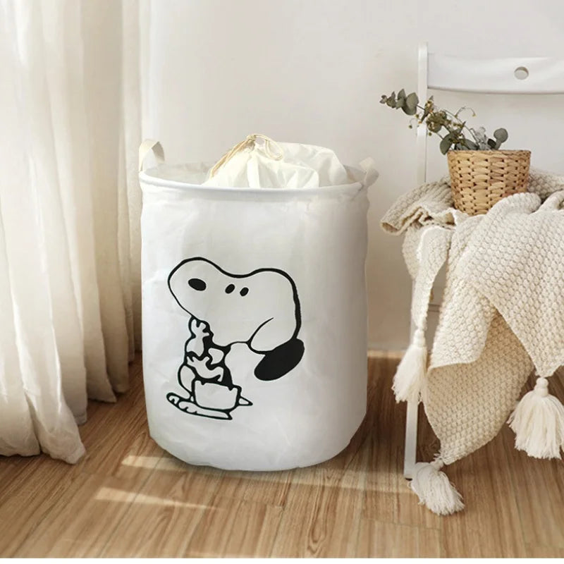 Fabric Dirty Cloth Basket Folding Storage Basket Dirty Cloth Doll Storage Bucket Cotton and Linen Laundry Basket