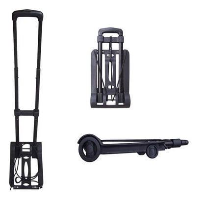 Folding Hand Truck Black Small Lightweight Cart Portable Telescopic Dolly Backpack Luggage Travel Moving Shopping