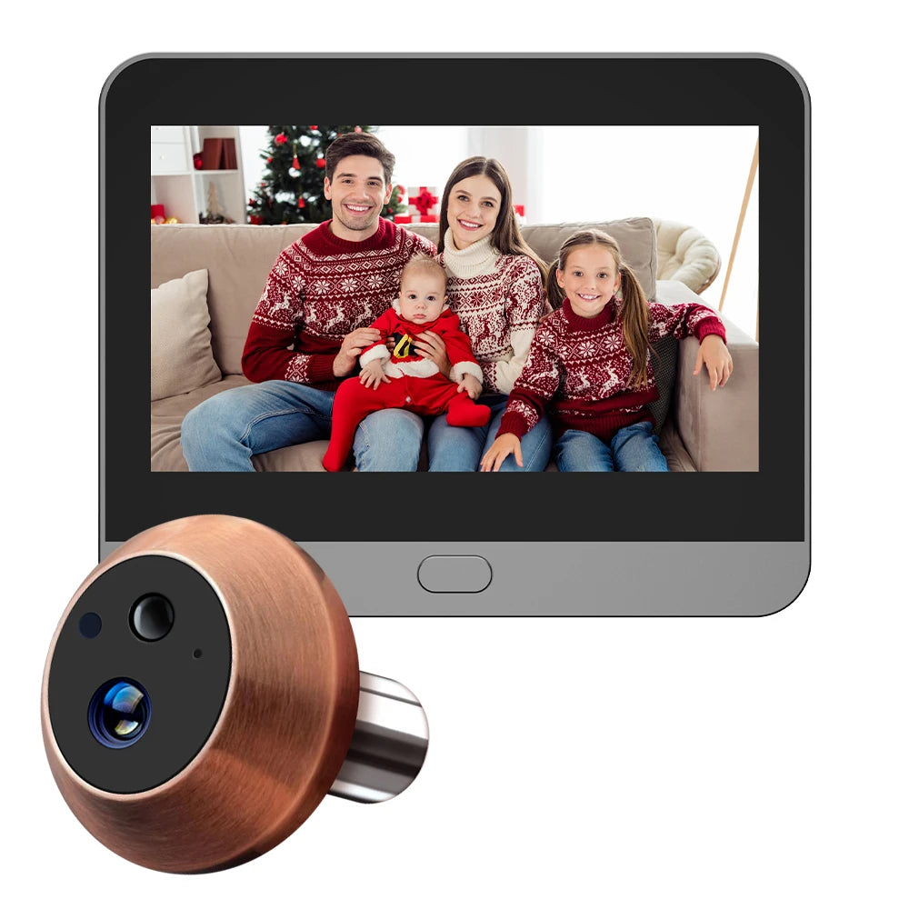 3MP Smart Life Tuya 1080P WiFi Door Bell Eye Peephole Camera 5000mAh Battery PIR Motion Detector IR Alexa Google Digital Viewer