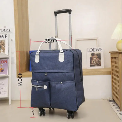 New Waterproof Duffel Portable Travel Suitcase Unisex Expandable Folding Luggage Bags with Wheel Night Bags Overnight