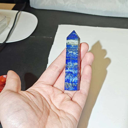 1.57"-3.14" Natural Crystals Stone lapis lazuli Wands Polishing Reiki Healing  Energy Stone Hexagonal Point Obelisk Gemstones