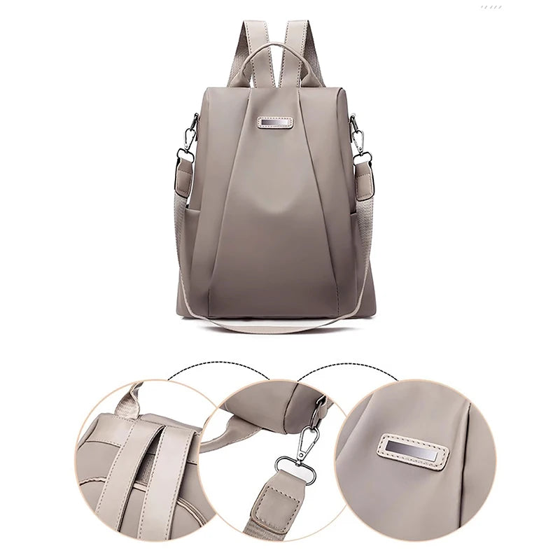 2024 New Korean Fashion Travel Backpack With Anti-theft Canvas College Students Schoolbag Oxford Cloth Shoulder Bag Female