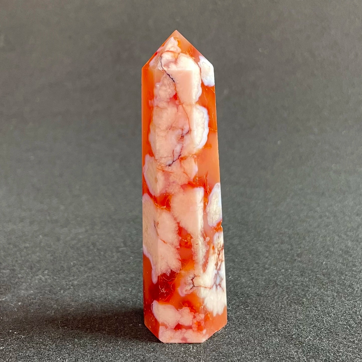 Natural Stone Sakura Agate Quartz Tower Carnelian Polished Crystal wand point Reiki Healing Gift Room Decor Obelisk