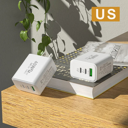 USB C Charger 40W Mobile Phone Type-C PD Fast Charging High Speed Quick Charge 3.0 Wall Charger Multiple Ports for iPhone Xiaomi