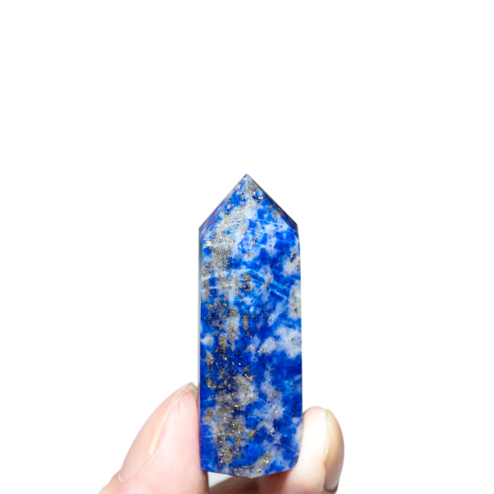 1.57"-3.14" Natural Crystals Stone lapis lazuli Wands Polishing Reiki Healing  Energy Stone Hexagonal Point Obelisk Gemstones