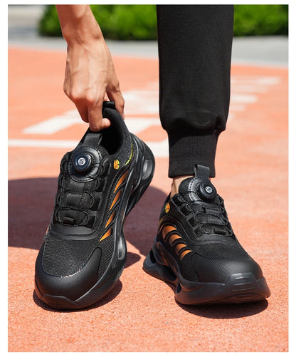 NEW Rotary Buckle Security Boots for Men Work Sneakers Women Boots Breathable Steel Toe Shoes Safety Puncture-Proof Men Boots