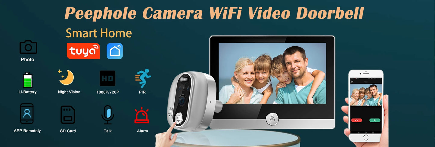 3.5 Inch Digital Door Viewer Peephole Camera Doorbell 120 Degree HD Home Cat Eye Mirilla Viewer with LCD Screen Monitor