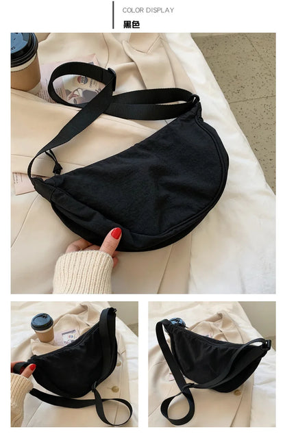 Casual Nylon Hobos Crossbody Bag for Women Designer Shoulder Bags Large Capacity Tote Lady Travel Shopper Bag Female Purses 2024