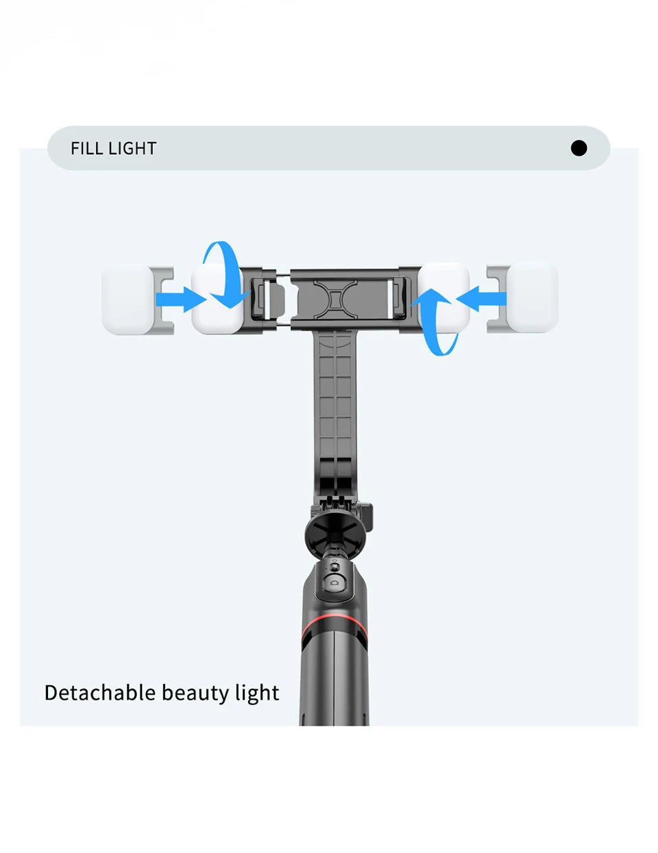 FANGTUOSI Foldable Wireless Bluetooth Selfie Stick Tripod with Bluetooth shutter Fill Light Aluminum Alloy Selfie Stck 2022 New