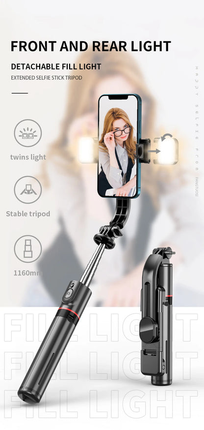 FANGTUOSI 1160mm Extended version bluetooth selfie stick fill light tripod with remote shutter for Android IOS 2022 latest hot