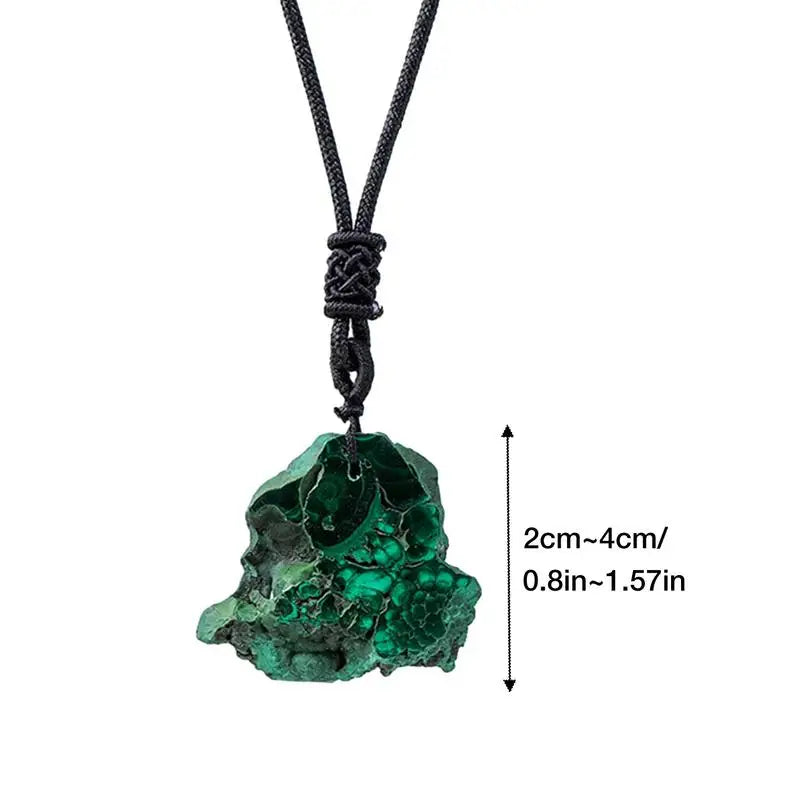 Natural Malachite Slice Drilled Pendant Crystal Gem Men Women Necklace Healing Meditation Souvenir Crystal Necklace decor