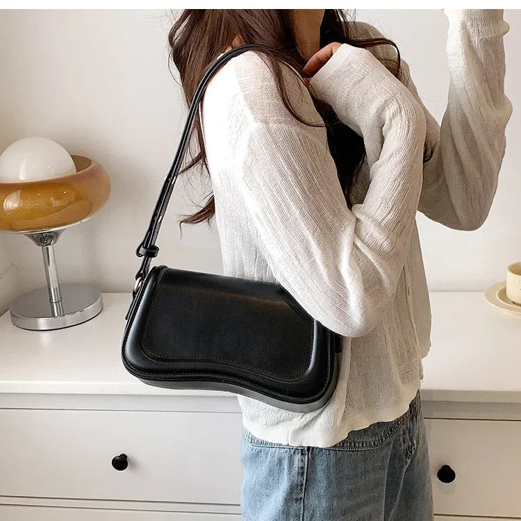 New Luxury Designer Shoulder Crossbody Bags for Women 2024 Pu Leather Trend Female Underarm Bag Fashion Purse Flap Handbags