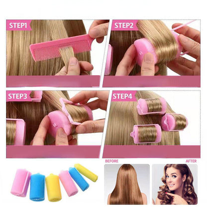 6-14pcs Soft Sponge Foam Cushion Hair Rollers Curlers Hair Salon Barber DIY Curls Hairdressing Kit DIY Home Hair Styling Tools