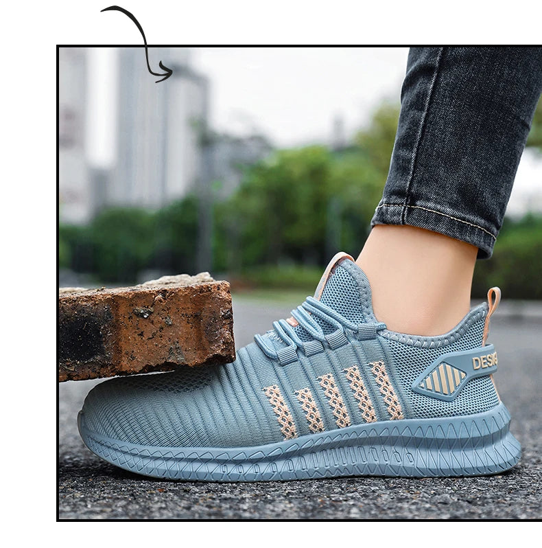 Women's Work Safety Shoes, Anti Impact Steel Toe, Anti Puncture, Wear-resistant Fashion Sports Shoes