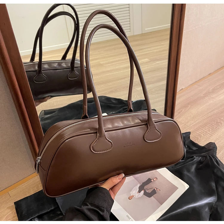 Advanced Sense Retro Pu Zipper Ladies Shoulder Bags Trend 2024 Light Luxury Hot Sale Bags for Women New Bolsas Femininas