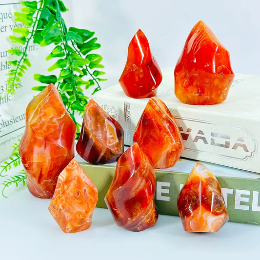 1PC Carnelian Flame Torch Point Tower Gemstone - Flash Gift For Women, For Home Living Room Office Decoration