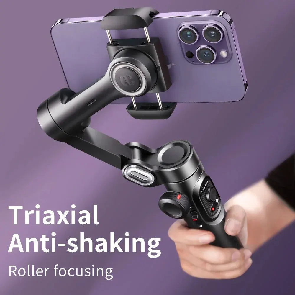 3-Axis Gimbal Stabilizer for Smartphone Foldable Handheld Phone Video Record Vlog Anti-Shake Stabilizer PTZ for iPhone Android