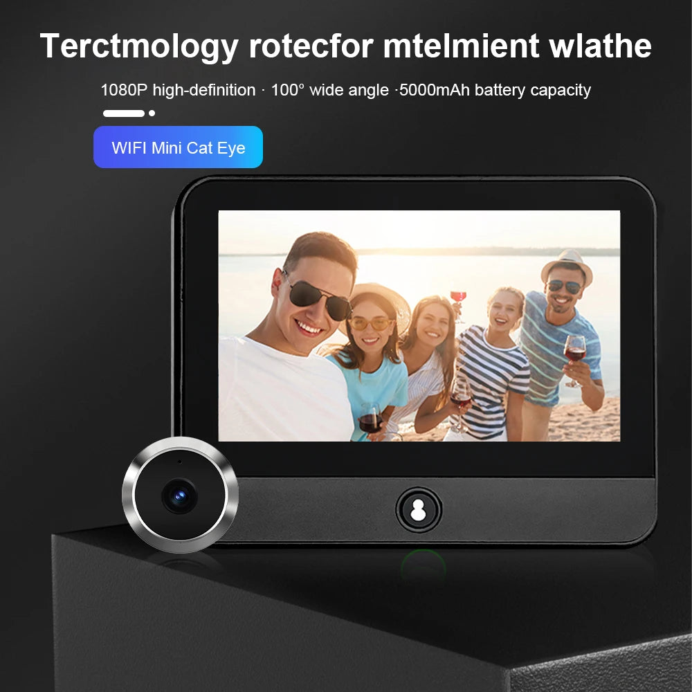 Mini 1080P Tuya Smart Life Home Digital Doorbell Viewer Peepholes Door Camera Eye WiFi  IR Night Vision with 4.3 Inch Monitor