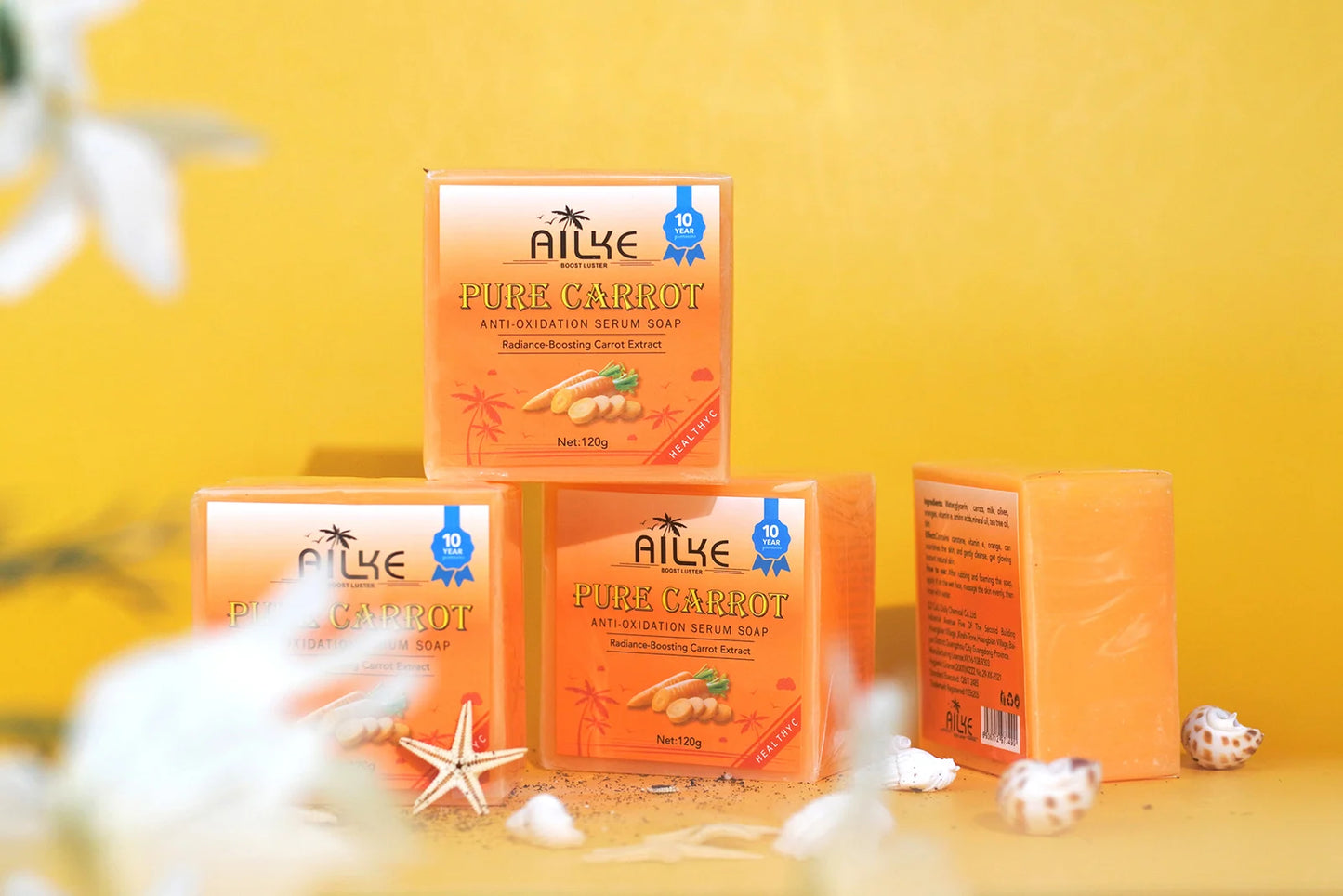 AILKE Pure Carrot Anti-Oxidation Serum Soap, Cleaning Stains, Skin Brightening Soap Bar, With Vitamin C, For Body And Face Use