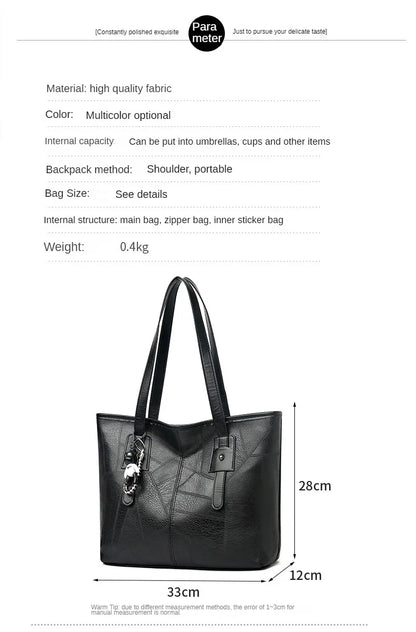 Korean Version Trendy Women's 2024 New Large Capacity Tote Bag with Horizontal Square Zipper Single Shoulder Handbag