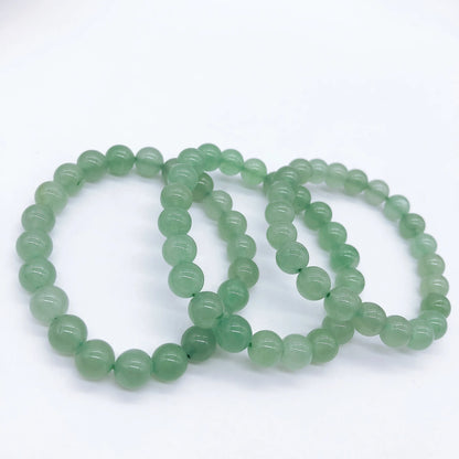 Natural Green Aventurine Beaded Bracelet Rock Crystal Stone Reiki Healing Beads Fashion Bangles Yoga Jewelry Home Decor Gift