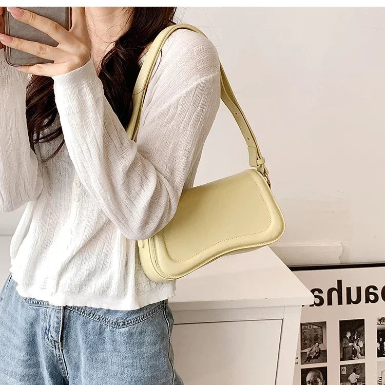 New Luxury Designer Shoulder Crossbody Bags for Women 2024 Pu Leather Trend Female Underarm Bag Fashion Purse Flap Handbags