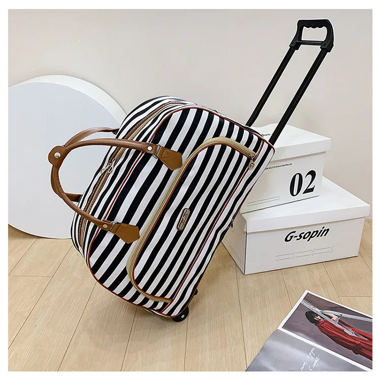 Large Capacity Women Travel Suitcase Trolley Bags Wheeled Bag Oxford Waterproof Rolling Luggage Travel Bag With Wheels