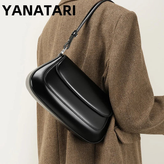 YANATARI underarm cowhide Genuine leather handbags women vintage shoulder bag female luxury bags womens high quality 2024