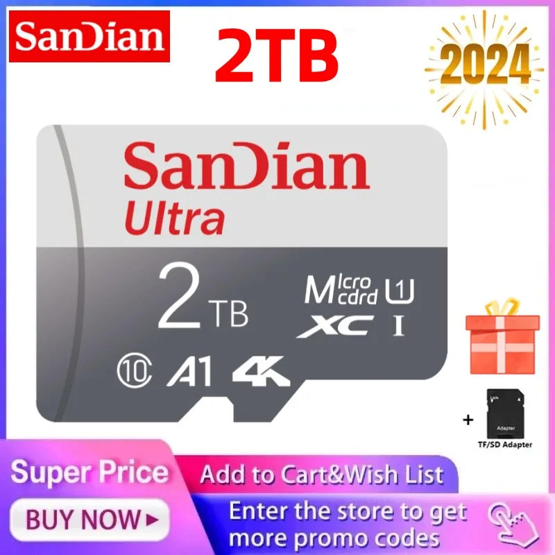 2TB Memory Card 1TB High Speed Full HD Video Card 512GB MINI SD Card 256GB 128GB 64GB Newest Micro Card For Phone/Tablet/PC