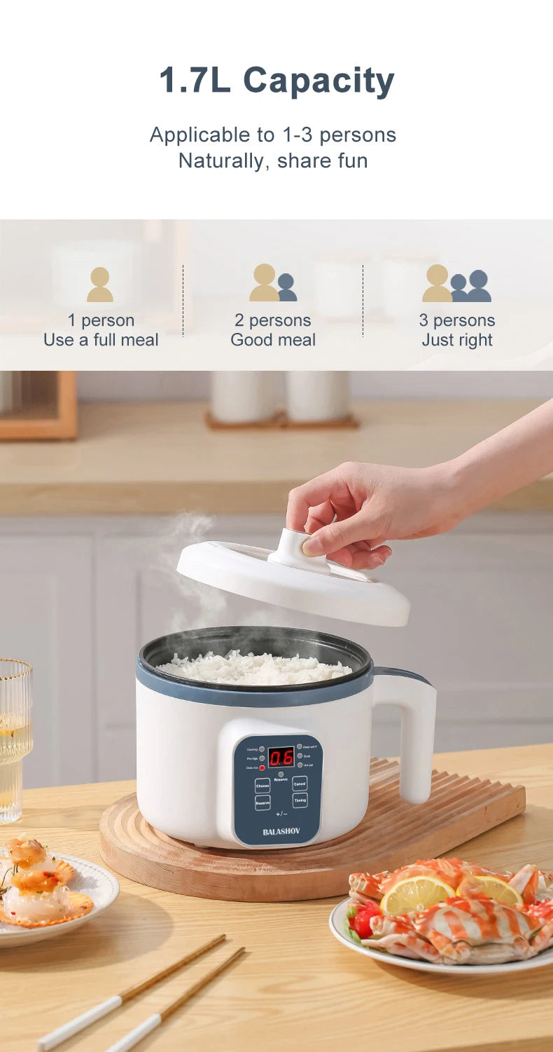 Mini Electric Rice Cooker Household Multicooker Steamer Single/Double Layer Rice Cooker Auto Rice Cooker Appliances for Kitchen