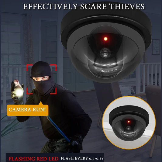 Wireless Black/White Dummy Camera Fake Plastic Dome CCTV Security Camera With Flashing Led Surveillance System Indoor Outdoor