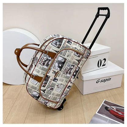 Large Capacity Women Travel Suitcase Trolley Bags Wheeled Bag Oxford Waterproof Rolling Luggage Travel Bag With Wheels