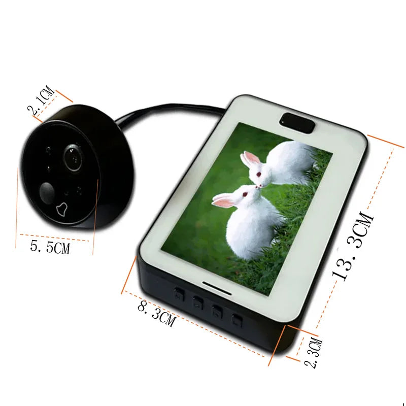 4.3 Inch video peephole Viewer IR Night Vision  HD Camera  Cat Eye Door Bell Smart HomeUltra wide angle  Video Doorbell Camera