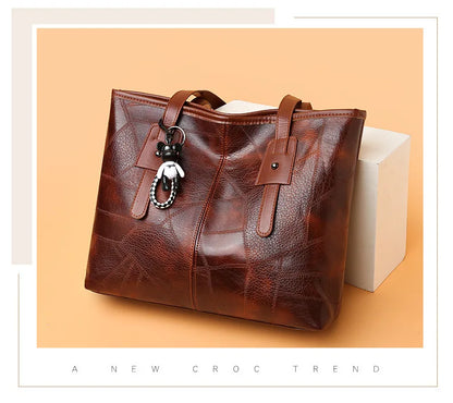 Korean Version Trendy Women's 2024 New Large Capacity Tote Bag with Horizontal Square Zipper Single Shoulder Handbag