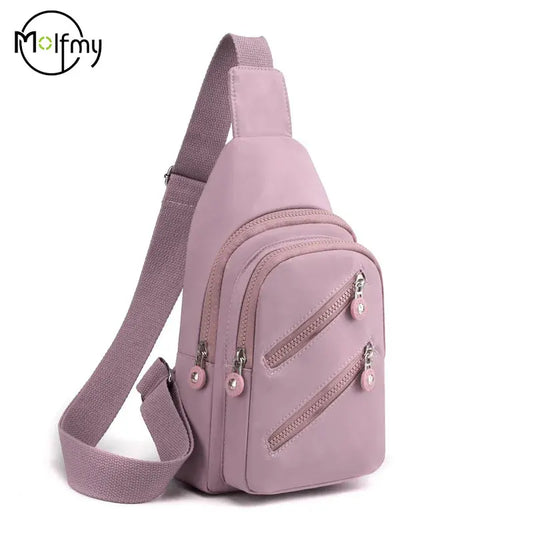 Sling Chest Bag for Women Nylon Fashionable Fanny Pack Shoulder Bags for Women Chest Waist Pack for Travel Crossbody Bags 2024